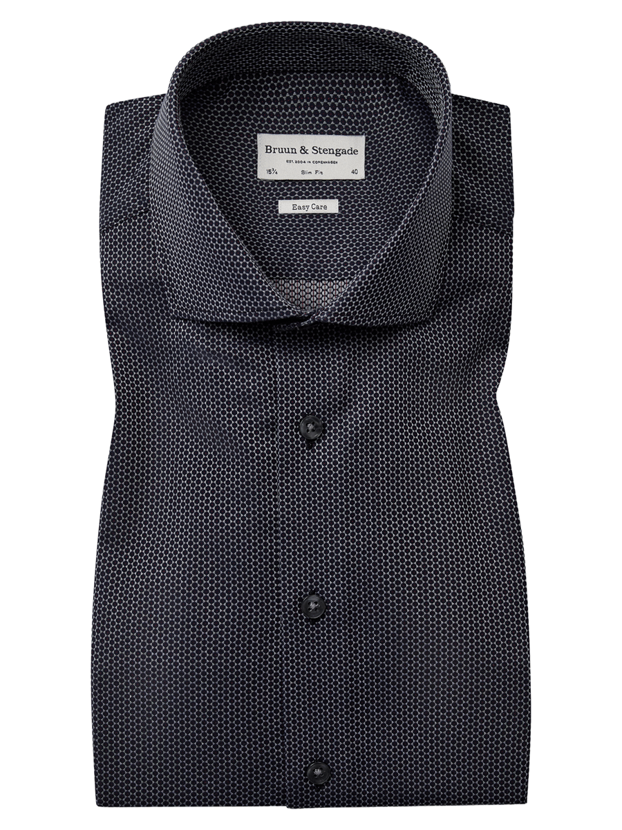 Bruun & Stengade Skjorter 2502-15012-navy_39 - Bygholm Menswear